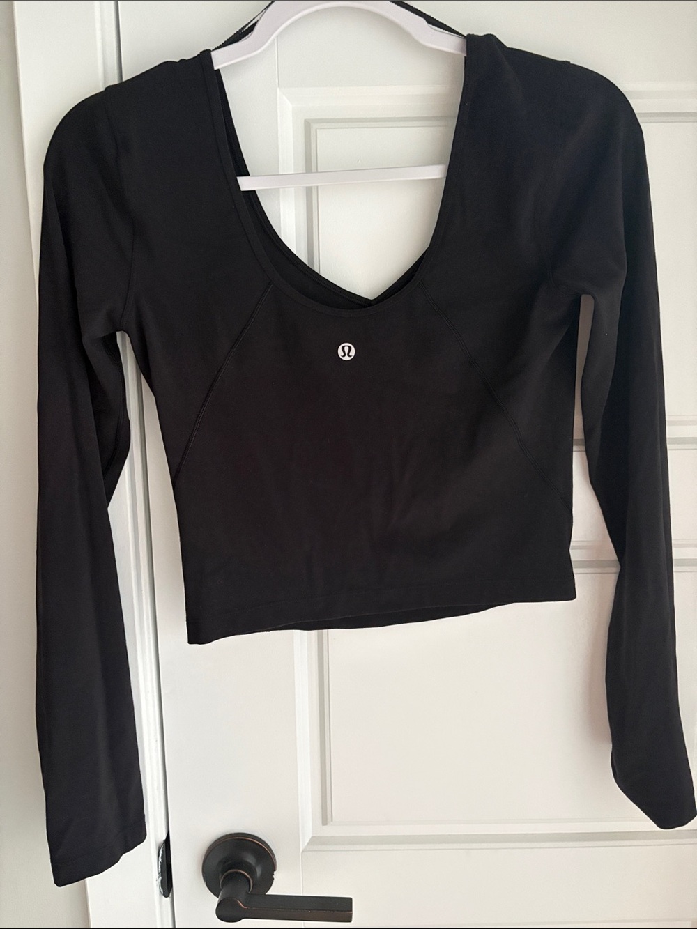 Long sleeve align top in black - Picture 2 of 3